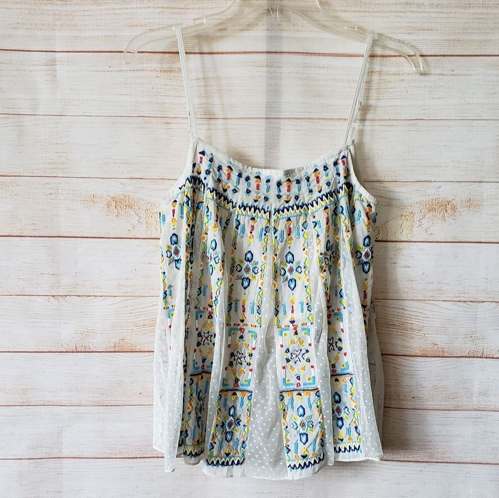 Rococo Sand Beaded Chintzy Camisole Strappy Top Embellished Beads Summer XS
